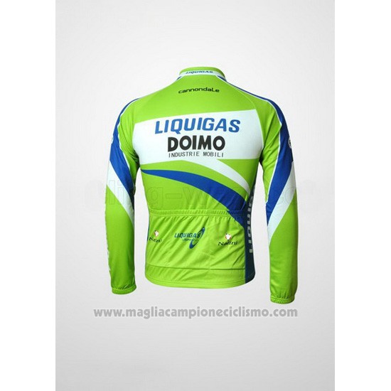 2010 Abbigliamento Ciclismo Liquigas Doimo Blu e Verde Manica Lunga e Salopette
